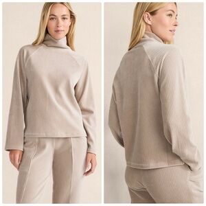 HAVEN well within corduroy velour mock neck pullover sweater - M nwt